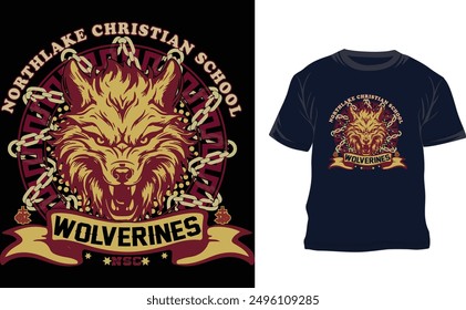 Custom wolves t shirt design