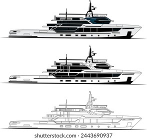 Custom Yacht drawing vector illustration which is t-shirt and printable on various materials.