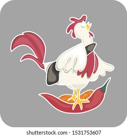 customable fried chicken logo template vector illustration with customable background