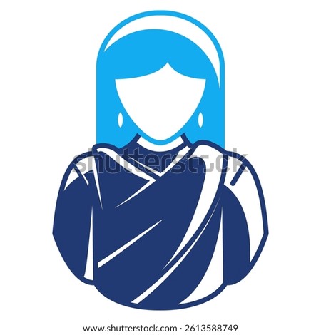 Customary icon represented by indian woman Dualtone style.