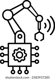 Custom-designed autonomous robot icon with editable outlines. Ideal for robotics, automation, self-driving tech, and smart machines