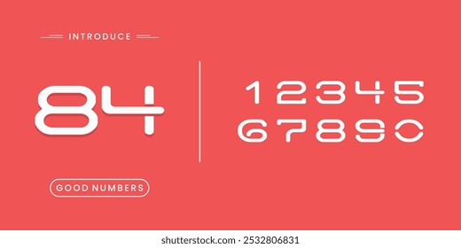 Custome number set vector font alphabet, modern dynamic flat design with brilliant colorful for your unique elements design.