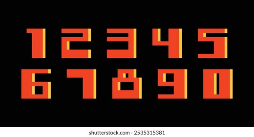 Custome numbers vector simple geometry shapes' numerals. font alphabet vector illustrations.