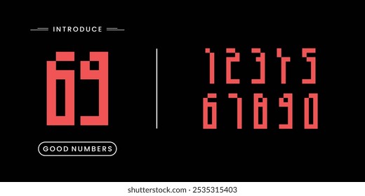 Custome numbers vector simple geometry shapes' numerals. font alphabet vector illustrations.