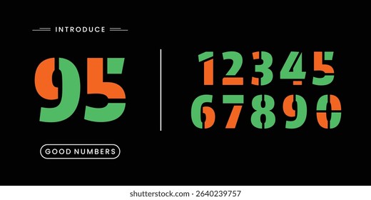 Custome numbers vector simple geometry shapes' numerals. font alphabet vector illustrations.