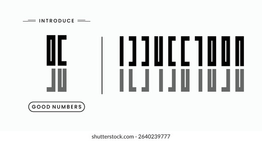 Custome numbers vector simple geometry shapes' numerals. font alphabet vector illustrations.