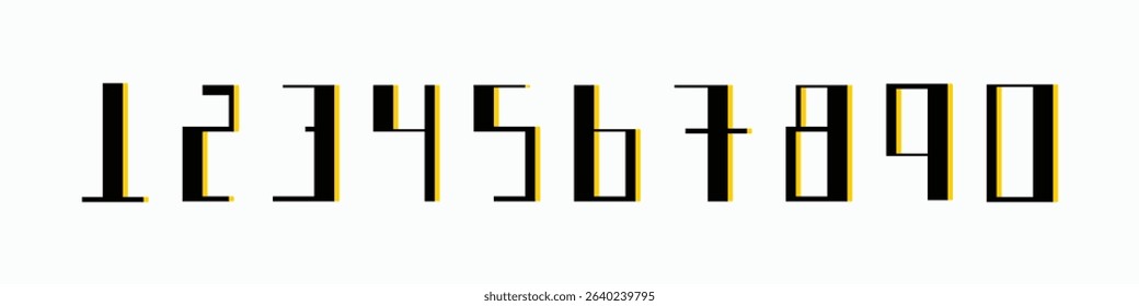 Custome numbers vector simple geometry shapes' numerals. font alphabet vector illustrations.
