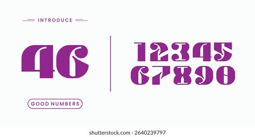 Custome numbers vector simple geometry shapes' numerals. font alphabet vector illustrations.