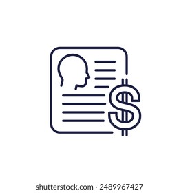 Customer Acquisition Cost icon, CAC line vector