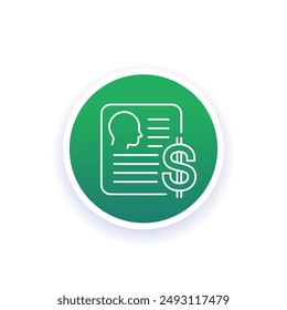 Customer Acquisition Cost icon, CAC linear vector design