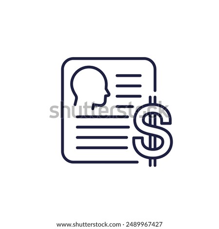 Customer Acquisition Cost icon, CAC line vector