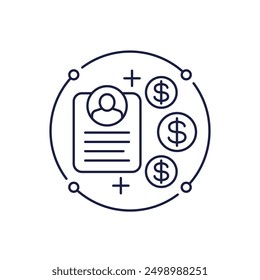 Customer Acquisition Cost icon in line style