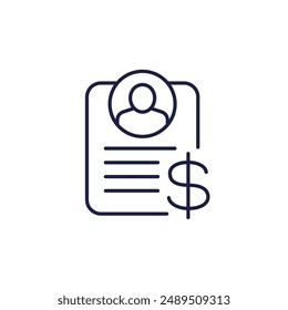 Customer Acquisition Cost line icon, CAC vector