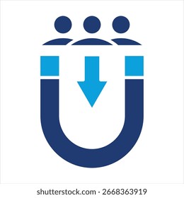 Customer Acquisition Flat Blue Icon Vector Illustration