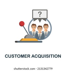 Customer Acquisition Flat Icon. Colored Element Sign From Growth Acceleration Collection. Flat Customer Acquisition Icon Sign For Web Design, Infographics And More.