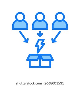 Ícone de aquisição do cliente - Ilustração do vetor azul