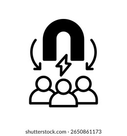 Icono de adquisición de clientes Ilustración vectorial mixta