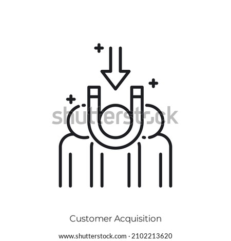 Customer Acquisition icon. Outline style icon design isolated on white background