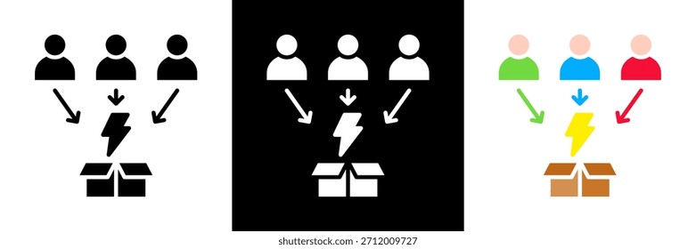 Ícone de aquisição do cliente Definir vetor de glifo Ilustração