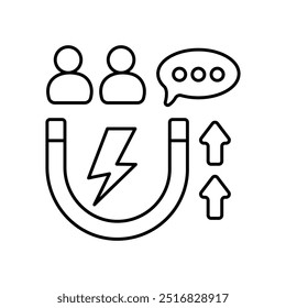 Customer Acquisition Outline Icon, Vector illustration