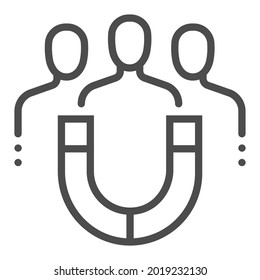 Customer acquisition, square line vector icon.