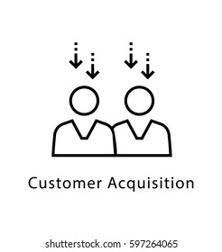 Customer Acquisition Vector Line Icon 