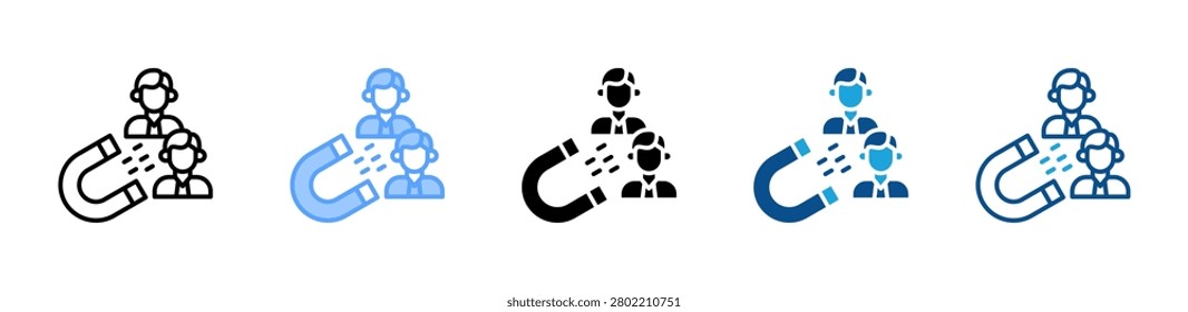 Customer Acquisition web icon with multiple style collection