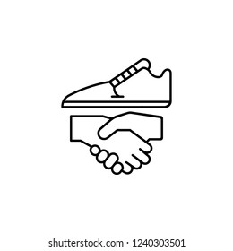 customer activation, handshake icon. Element of growth hacking icon. Thin line icon for website design and development, app development. Premium icon