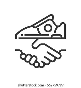 Customer activation icon, part of the square icon set. The illustration is a vector, editable stroke, thirty-two by thirty-two matrix grid, pixel perfect file. Crafted with precision.