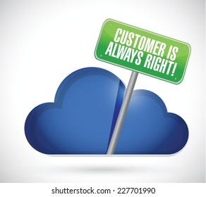 customer is always right cloud illustration design over a white background