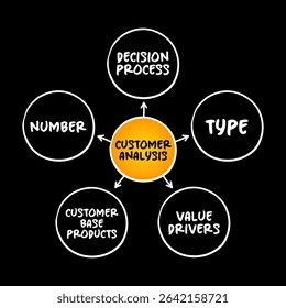 Customer Analysis mind map concept for presentations and reports