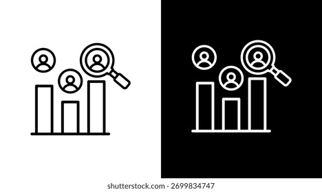 Customer Analysis White Icon Set Design