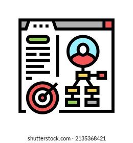 análisis de cliente informe de vector de icono de color. firma de informe de análisis de clientes. ilustración de símbolo aislado