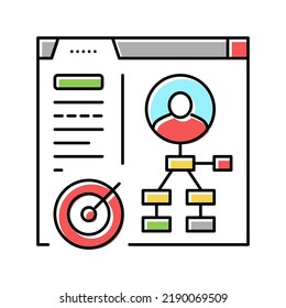 análisis de cliente informe de vector de icono de color. firma de informe de análisis de clientes. ilustración de símbolo aislado