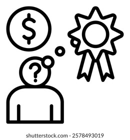 Customer Assessment Outline Icon Simple Vector for Design