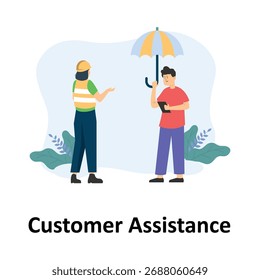 Customer Assistance Vector Illustration Which can easily edit or modify
