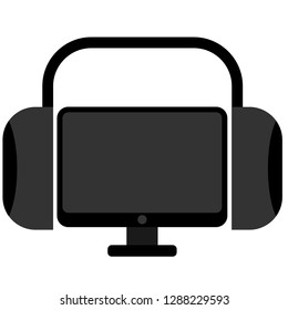 Customer assistant support headset, technical online operator help line, help desk concept.