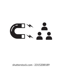 Customer attracting vector icon. Customer attracting flat sign design. Magnet symbol pictogram. UX UI icon