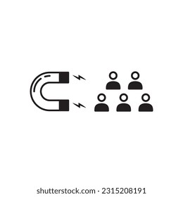 Customer attracting vector icon. Customer attracting flat sign design. Magnet symbol pictogram. UX UI icon