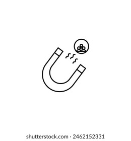 Customer attraction icon vector line art illustration.