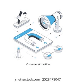 Customer Attraction isometric stock illustration. EPS File stock illustration