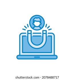 Customer Attraction vector blue colours Icon Design illustration. Web And Mobile Application Symbol on White background EPS 10 File