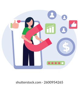 customer attraction Vector Illustration Which can easily modify or edit

