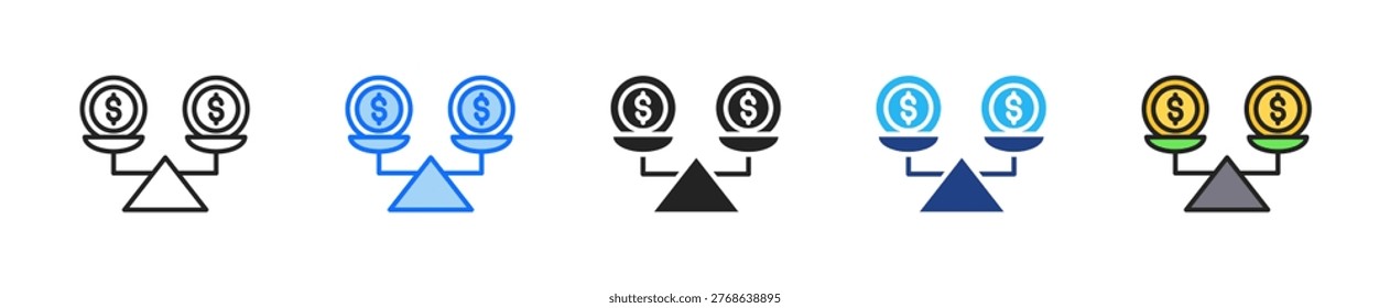 Customer Balance Icon Set Multiple Style Collection
