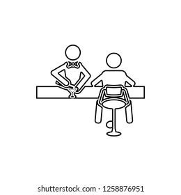 customer at the bar icon. Element of Bar for mobile concept and web apps icon. Thin line icon for website design and development, app development