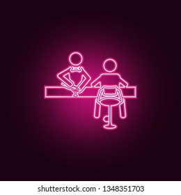customer at the bar icon. Elements of Bar in neon style icons. Simple icon for websites, web design, mobile app, info graphics