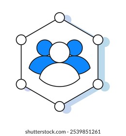 Ícone da base de clientes - uma rede de pessoas conectadas que representa uma comunidade ou uma rede de clientes