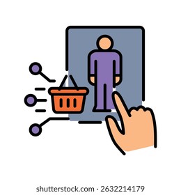 Customer behavior analytics color line icon for digital and print projects.  Minimal clean icons for apps and websites. Modern simple icons for UI UX and branding