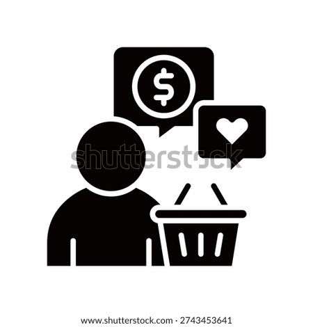Customer Behavior Icon Glyph Vector Illustration