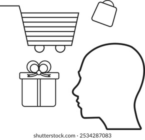 Icono de comportamiento Cliente. Cómo los Clientes eligen, compran, usan y consumen bienes o servicios para satisfacer las necesidades y deseos de los Clientes.